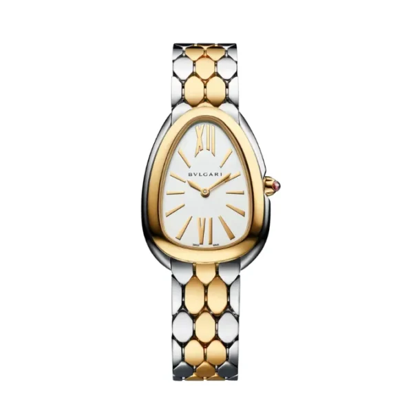 Bvlgari Serpenti White Steel Hexagonal Dial Watch