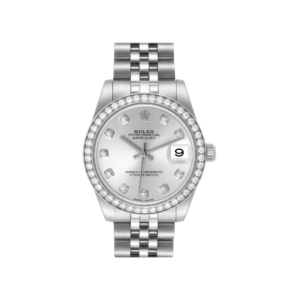 Rolex Datejust White Gold Diamond Watch: A luxurious timepiece with dazzling diamonds, exuding elegance and sophistication.