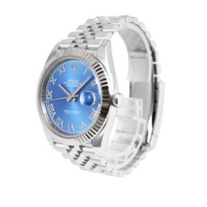Rolex Datejust blue Roman dial watch with steel bracelet in 36mm diameter