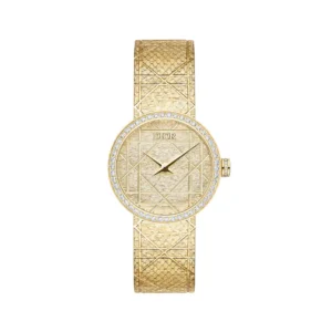 Elegant Dior gold watch women's watch with diamond bezel, perfect for adding a touch of luxury to any outfit.