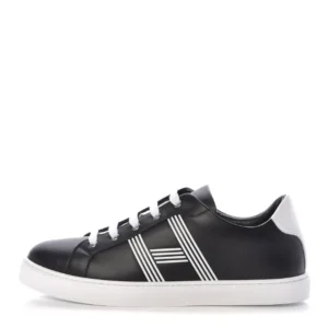 Stylish black Hermes Avantage Sneaker featuring the signature H logo on the side, priced at $320.