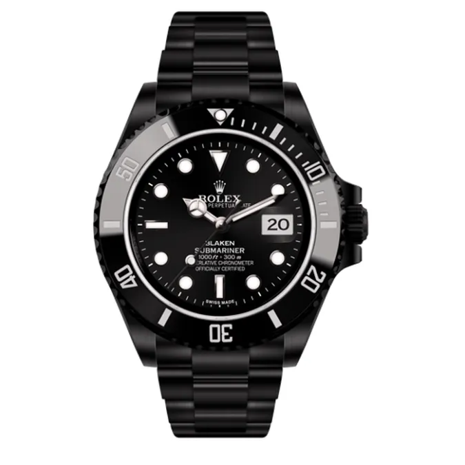 The Rolex Carbon Submariner, a stylish timepiece in black, showcasing the iconic Rolex craftsmanship.