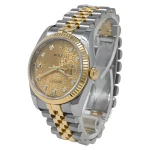 A stunning Rolex Datejust Gold 36mm watch, combining the elegance of gold with the durability of stainless steel.
