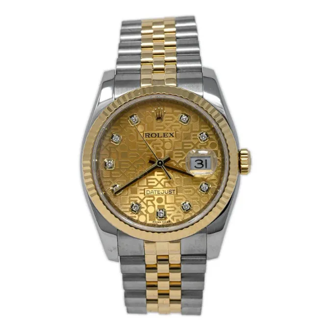 A stunning Rolex Datejust Gold 36mm watch, combining the elegance of gold with the durability of stainless steel.