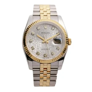 Indulge in luxury with this exquisite 36mm Rolex ladies Datejust, showcasing a captivating blend of stainless steel.