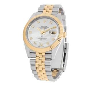 Luxurious Rolex Women Datejust 31 watch with white and yellow gold, featuring a stunning diamond dial.