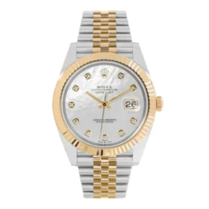 Luxurious Rolex Women Datejust 31 watch with white and yellow gold, featuring a stunning diamond dial.