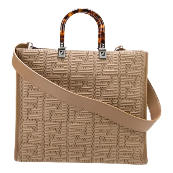 Fendi FF Medium Sunshine Mesh Shopper Tote Bag