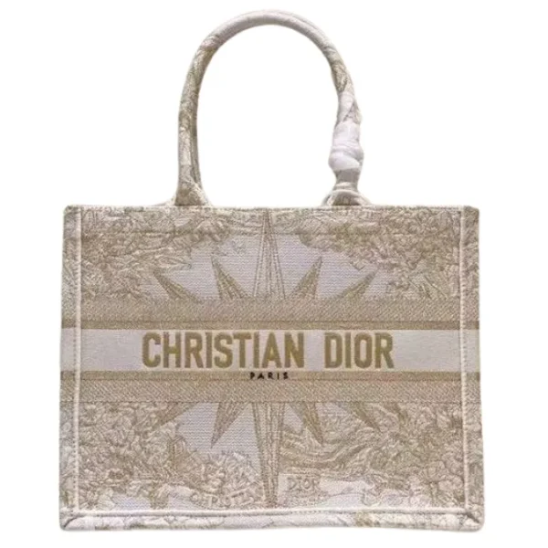 Christian Dior Canvas Embroidered Book Tote