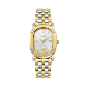Elegant Versace wrist watch in gold and silver tones