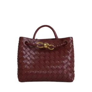 Stylish Bottega Veneta Andiamo Bag woven leather, perfect for carrying daily essentials in fashion.