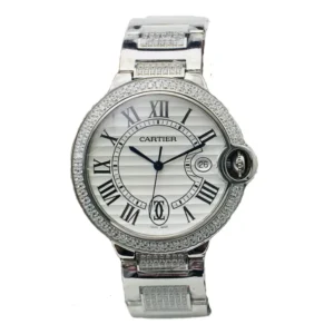 Stylish Ballon Bleu Diamond Bezel women's watch featuring Roman numerals, a timeless accessory for any occasion.