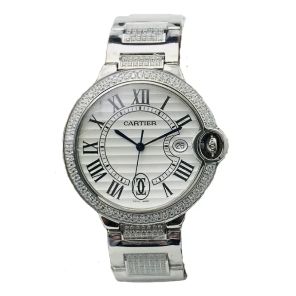 Cartier Ballon Bleu Diamond Bezel & White Dial Watch