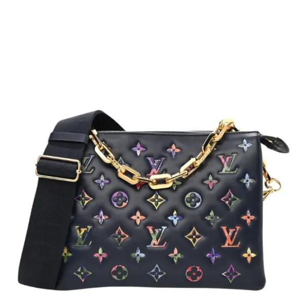 Louis Vuitton Coussin MM Black Bag | Lambskin Embossed Monogram