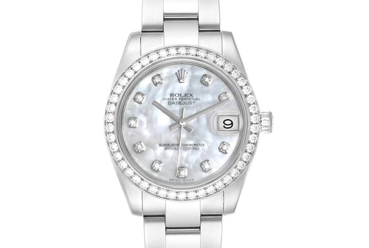 Elegant Rolex Datejust Silver Diamond 36mm Watch, perfect for watch enthusiasts.