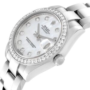 Elegant Rolex Datejust Silver Diamond 36mm Watch, perfect for watch enthusiasts.