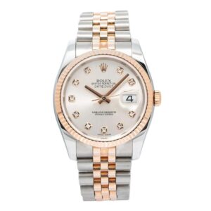 Stunning Rolex Datejust 36mm with diamond dial, showcasing white gold and datejust EveRose Gold