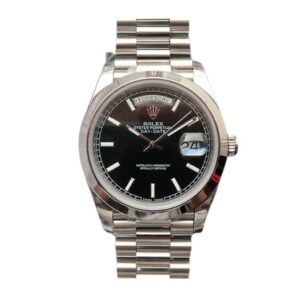 A black dial Rolex 36mm, featuring the Day Date Black model