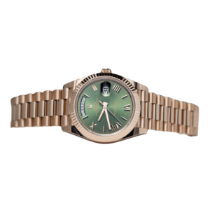 Rolex Day Date Olive Green dial watch with 40mm and Day Date display