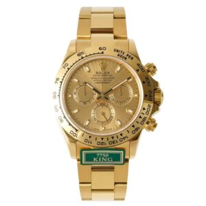An opulent Daytona Yellow Gold Rolex watch, radiating timeless beauty and prestige.