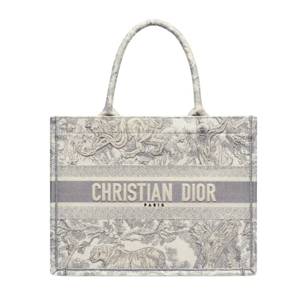 Christian Dior Dioriviera Book Tote Gray | Canvas Embroidered