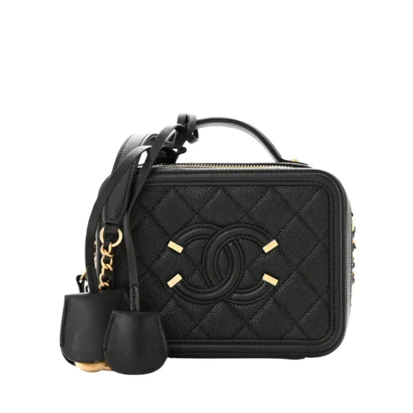 Chanel CC Filigree Vanity Case | Caviar Quilted