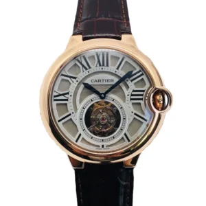 A luxurious Cartier Ballon Bleu Flying Tourbillon automatic watch with intricate design and elegant details.