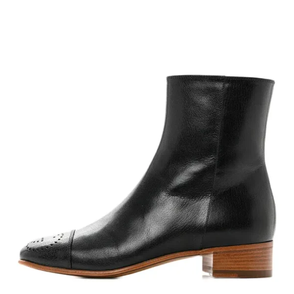 Gucci Goatskin Black Leather Ankle Boots