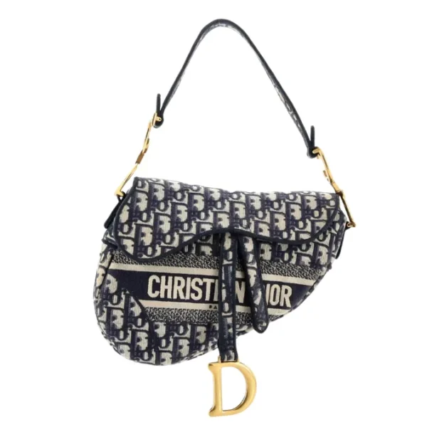 Christian Dior Oblique Saddle Bag Blue