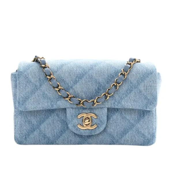 Chanel Pearl Crush Mini Flap Blue | Denim Quilted