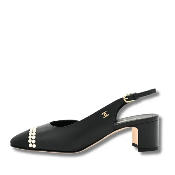 Chanel Embellished Pearl Slingbacks