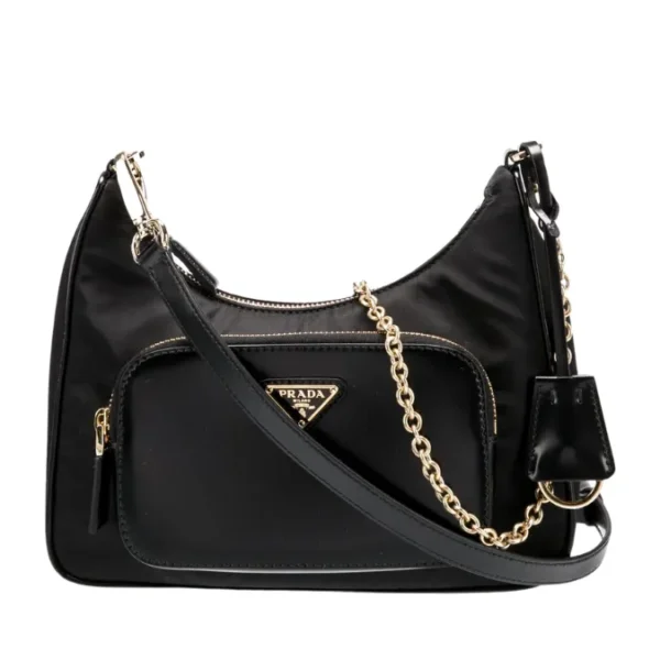 Prada Re-Nylon Leather Shoulder Bag