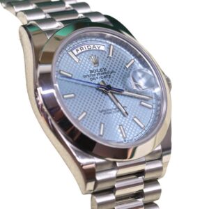 Rolex Day Date Mint 40mm watch featuring ice blue dial