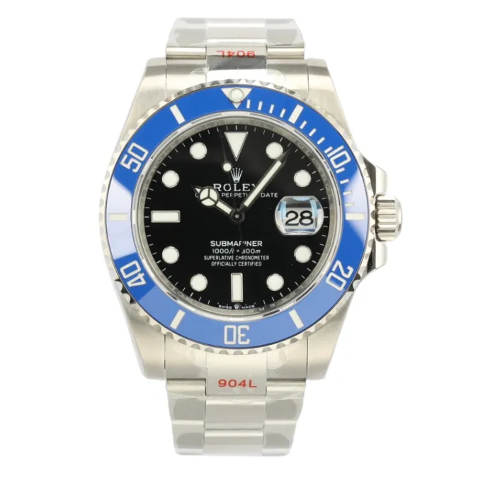 Discover the elegance of the Rolex Submariner Watch with a stunning blue dial. This 40mm watch is a true masterpiece.