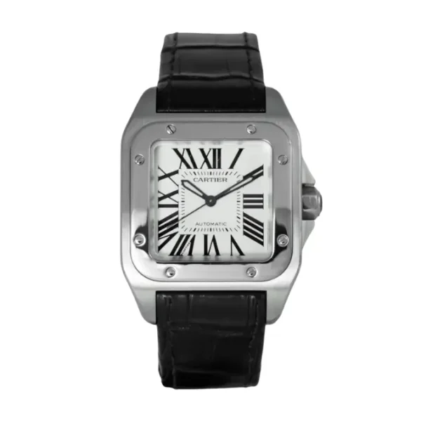 Cartier Santos 100 Silver Bezel Watch