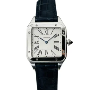 A stylish Cartier Santos automatic watch for women, exuding elegance and sophistication.