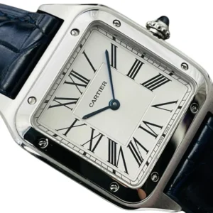 A stylish Cartier Santos automatic watch for women, exuding elegance and sophistication.