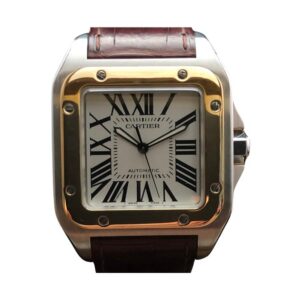 Behold the Cartier Santos, a radiant yellow gold 39mm masterpiece that embodies timeless beauty.