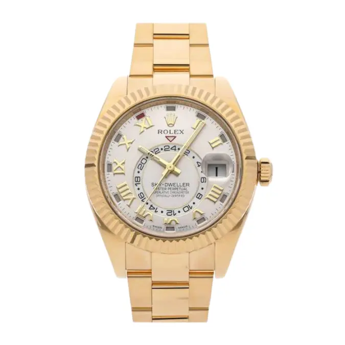 Luxurious Sky-Dweller Rolex 18k yellow gold watch