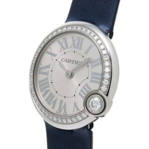 A timeless masterpiece, Cartier Ballon Blanc watch, exuding elegance with diamond bezel (26mm).