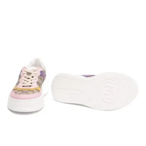 Stylish Gucci GG Supreme sneakers with vibrant multicolored print, perfect for adding a pop of color to any outfit.