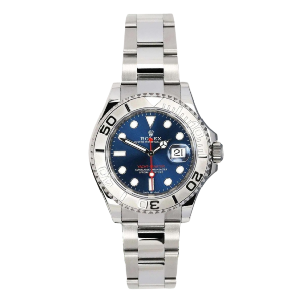 Rolex Yacht Master Platinum Bezel Blue Dial Watch