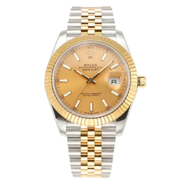 Men’s Rolex Datejust Gold Bezel Watch
