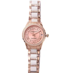 Elegant Women's Watch, Rolex Datejust Pink and white ceramic.