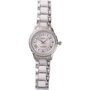 Stylish Women's Rolex Datejust Silver watch featuring a shimmering diamonds, a timeless accessory for any occasion.