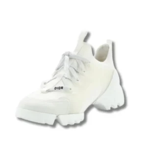 A stylish pair of Dior D-connect trainers with sleek laces, perfect for adding a pop of color to your outfit.