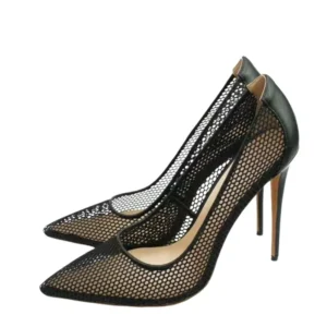 Fashionable High-heels with intricate design of LV mesh pumps, a must-have for those looking to elevate their shoe game.
