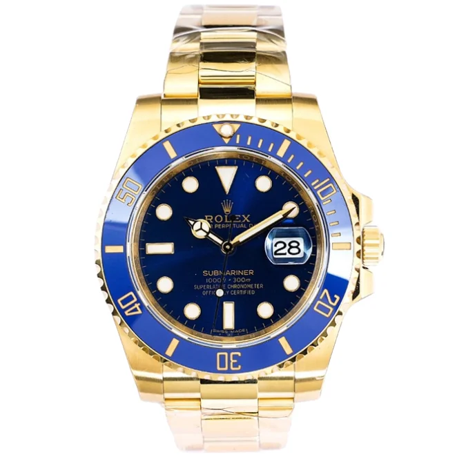 A sleek Rolex Submariner Date blue dial, model 1166 watch for men's.