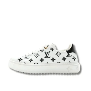 Stylish LV Time Out Sneakers in a sleek combination of white & black. The perfect blend of sophistication and streetwear.