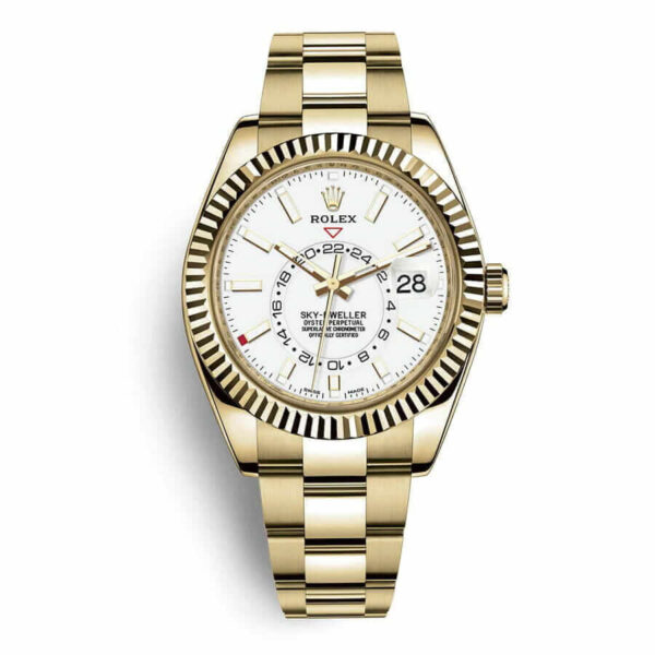 Rolex Sky-Dweller Yellow Gold Fluted Bezel